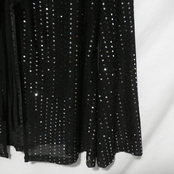 SHEIN - Curve | 2XL | Sheer Sparkling Black Sequin Cardigan | Lace Up Front - Picture 8 of 14